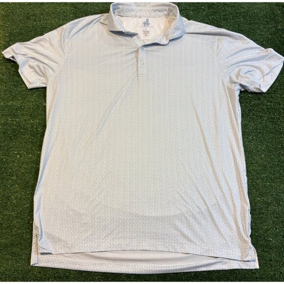Johnnie O polo mens large blue white featherweight upf 50 lighweight breathable - Picture 4 of 11